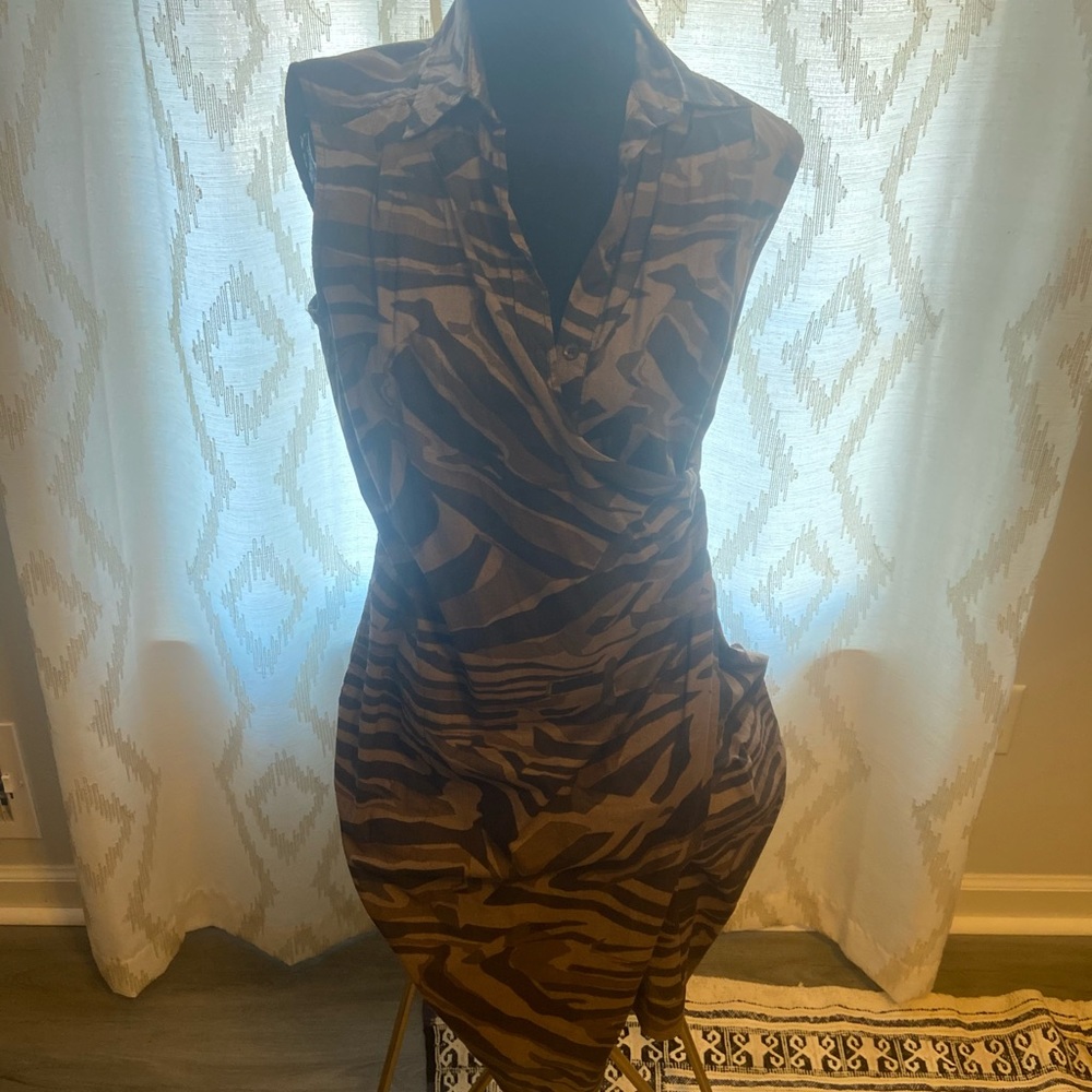 Brown camo pattern dress